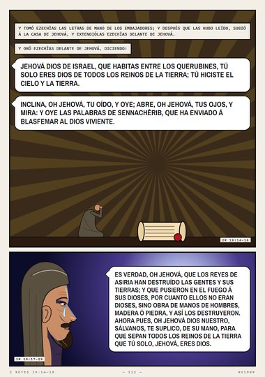 Las letras extendidas delante de Jehová