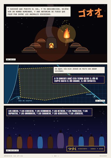 Un horno humeando, y una antorcha de fuego