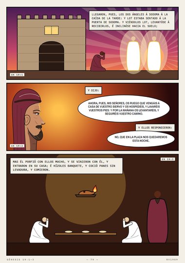 Lot estaba sentado a la puerta de Sodoma