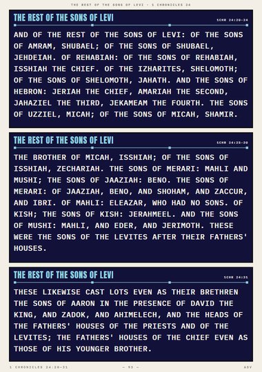 The Rest of the Sons of Levi
